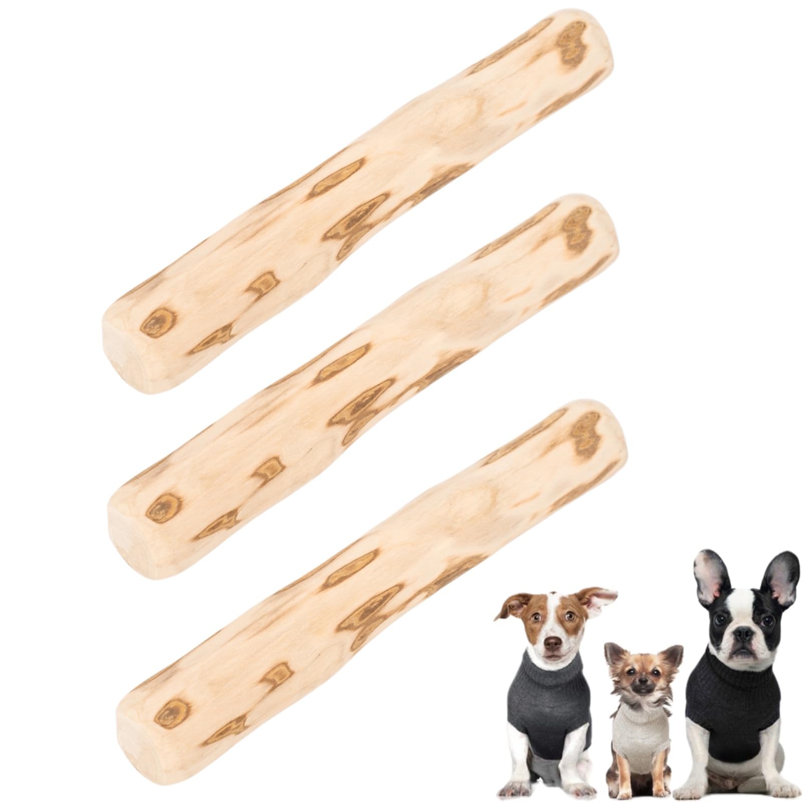 Nonyimu 3 Pack Olive Wood Dog Chew Sticks for Small to Medium Dogs, Dog Chew Sticks Coffee Sticks for Puppy Teething Chews,Durable S/ticks for Puppy Teething,Daily Relieving Boredom