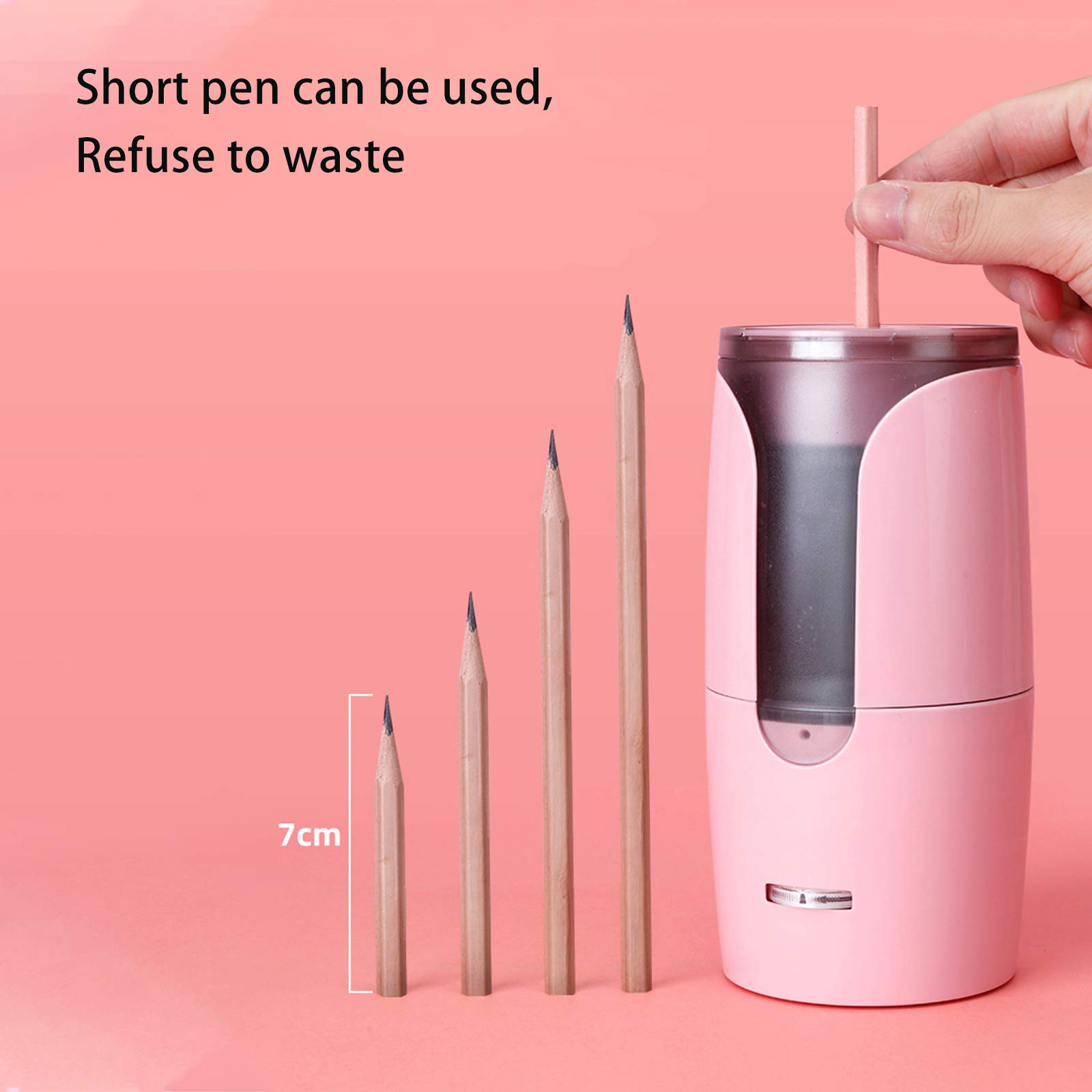 Temperamatite elettrico, completamente automatico, ricaricabile, alimentato a batteria, ripristino automatico, avvio sicuro per studenti, ideale per materiale scolastico e ufficio