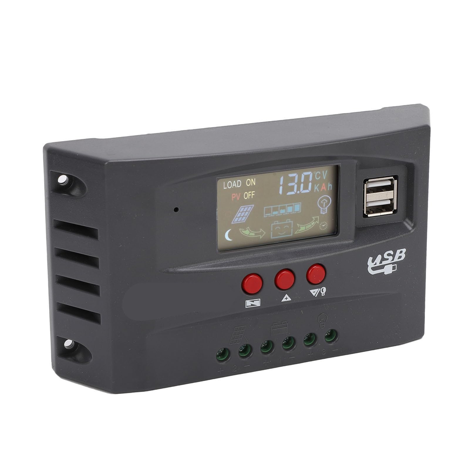 Controlador de Carga Solar MPPT, Regulador Inteligente, Pantalla LCD Eficiente para Yates Al Aire Libre, Energía Solar de 12V y 24V (100A)
