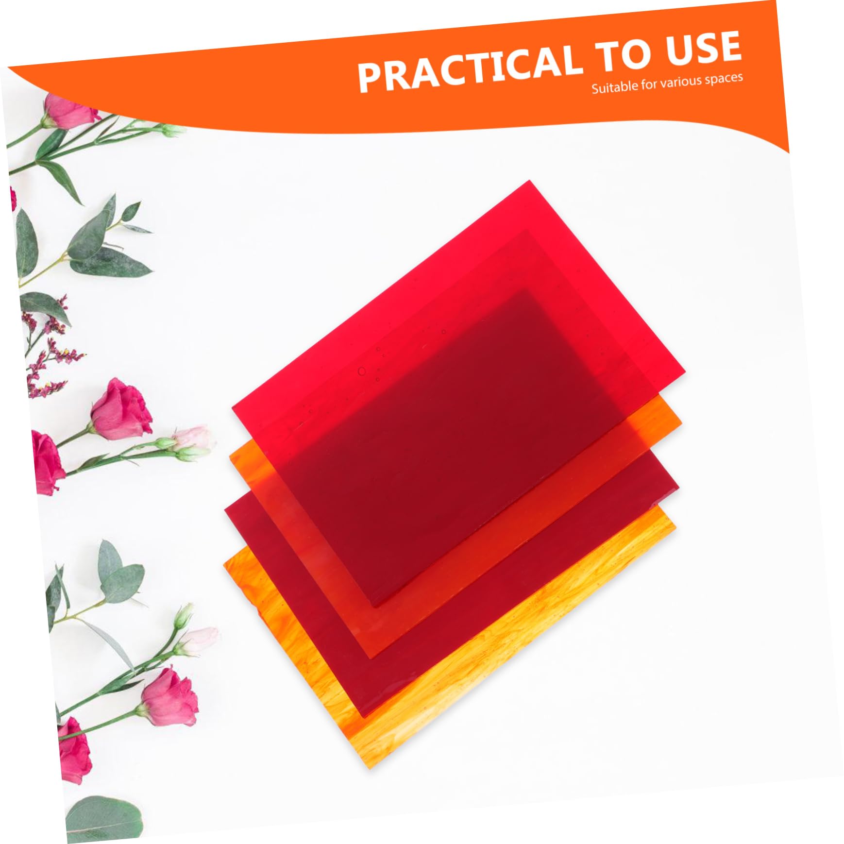 Homoyoyo 4pièces Verre Vitrail Morceaux De Verre Pour Artisanaat Carrelage De Bricolage Forme Irrégulière Petits Panneaux De