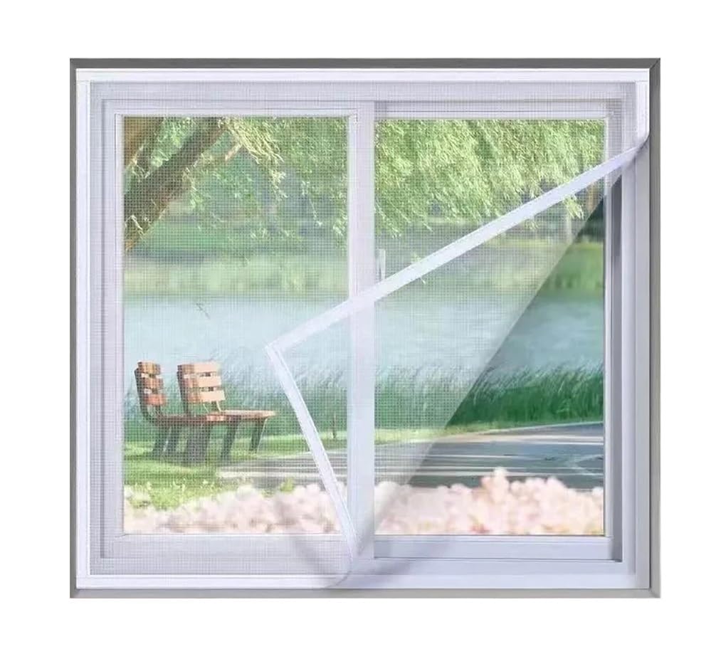 White Fiberglass Window Screen Mosquito Net Width 130-160cm Length 55-205cm(Width 160cm,Length 105cm)