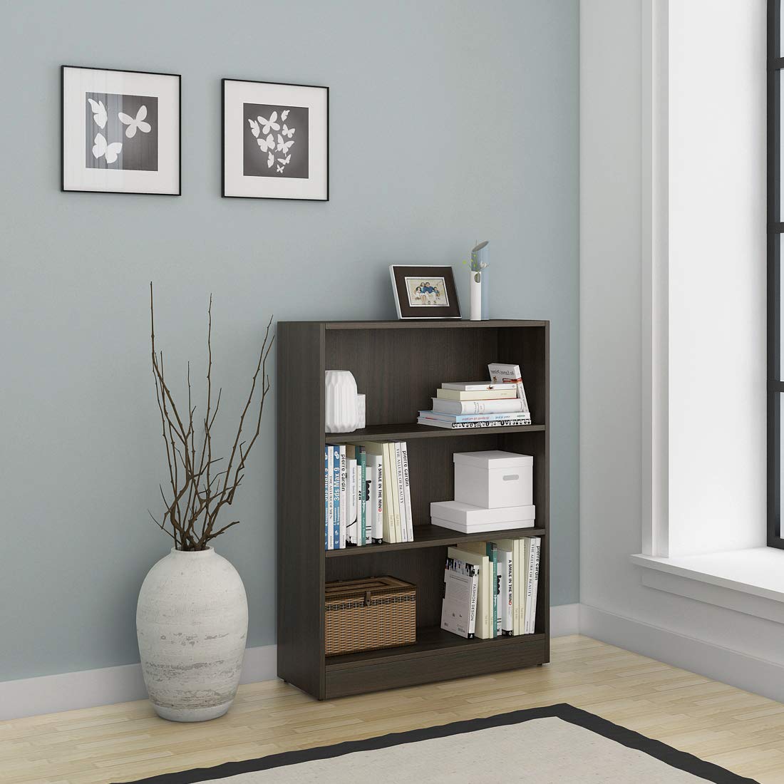 Spacewood William Book Case | 3 Year Warranty |Book Shelf for Home Library,Book Stand Size, Size- 1060 X 800 |Engineered Wood, 3 Shelves - Fumed Oak-picture-14