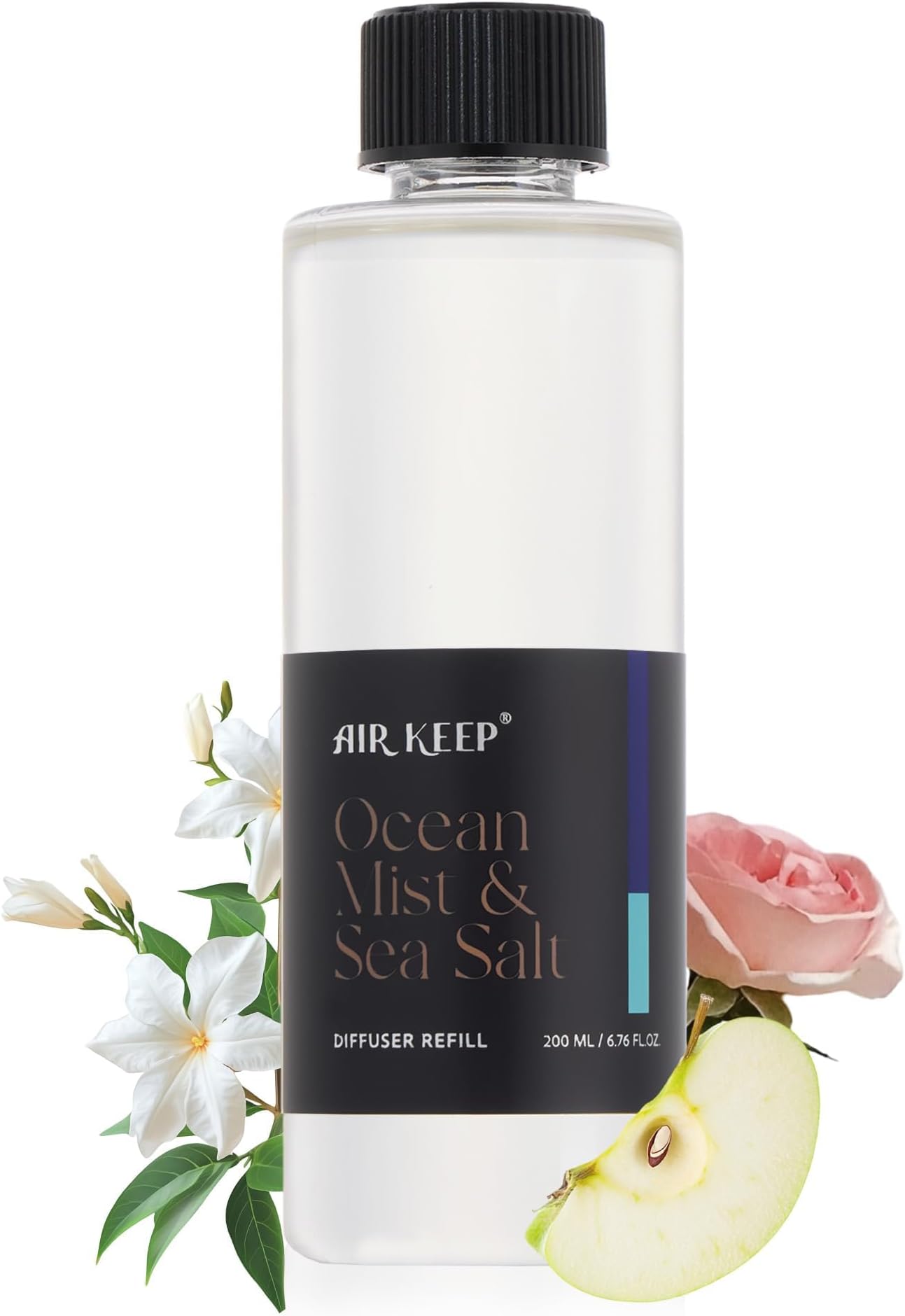 Airkeep Ocean Mist&Sea Salt Reed Diffuser Refill โ 6.76 fl oz โ Premium Scented Oil for Home Aromatherapy โ Long-Lasting Fragrance for Reed Diffusers โ Perfect for Bathroom, Bedroom & Home Decor