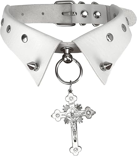 JOYMIN Gargantilla de moda de piel sintética para Halloween, collares para mujer, gargantilla gótica, collar punk ajustable