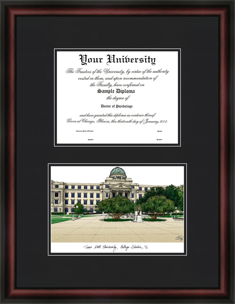 Campus Images TX953D Texas A&M University 14w x 11h Diplomate Diploma Frame, 12.5