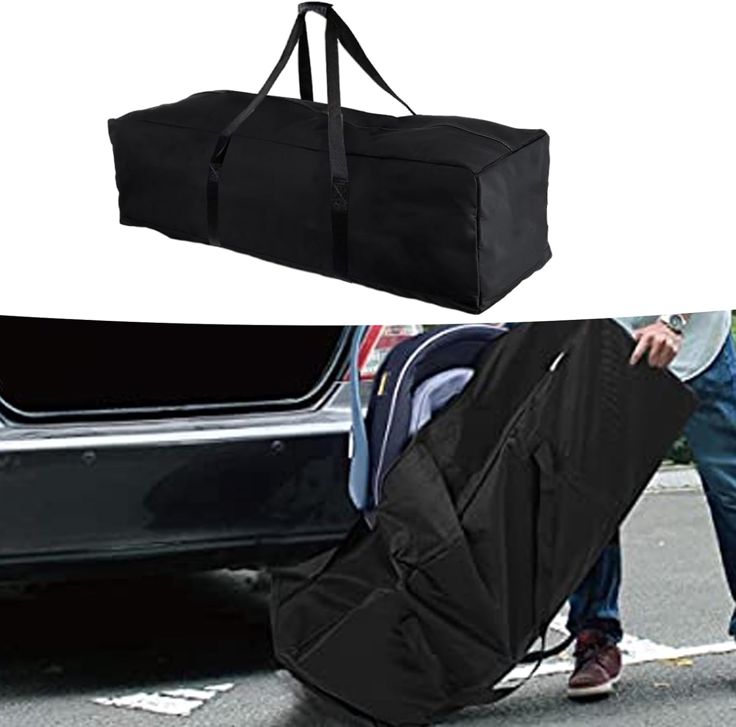 Saihisday Black 42 Inch-600D Travel Sports Equipment Bag with Upgrade Zipper For Camping Hunting and Sport Travel, Black