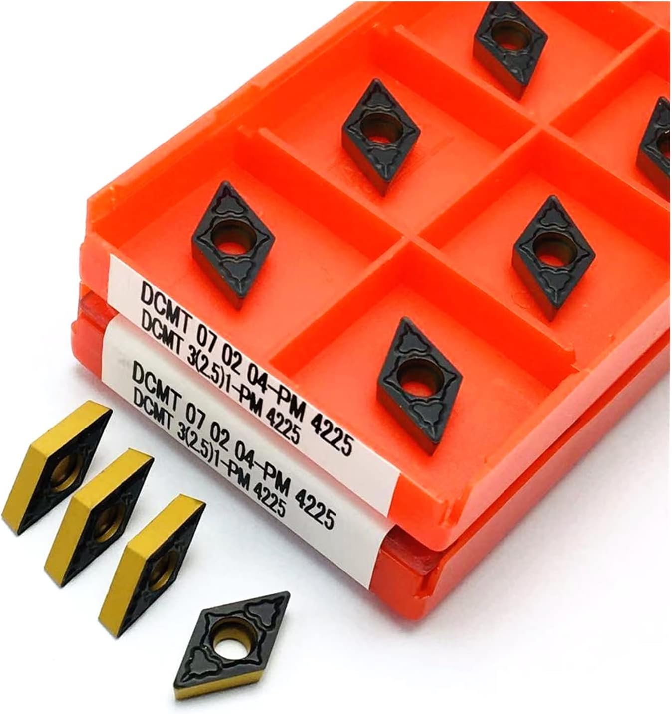 Carbide Milling Cutter 10 Pcs DCMT070204 PM 4225 Carbide Insert Cylindrical Turning Tool CNC Lathe Tool DCMT 070204 Turning Insert (Angle : DCMT070204 PM 4225, Shank Diameter : 10PCS(1box))