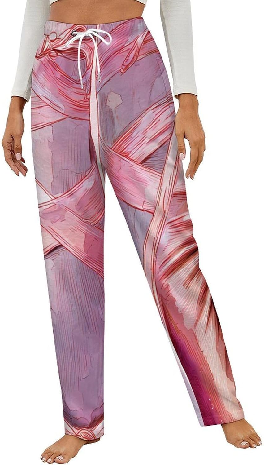 Ballet Shoes Flannel Pajama Pants Women Soft Fleece Sleep Pj Lounge Bottoms