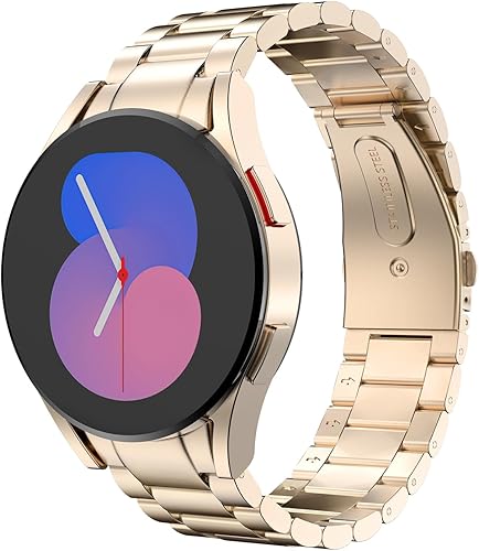 MoKo Correa de metal compatible con Samsung Galaxy Watch 7 FE 6 5 4 Band 1.575 in 1.732 inWatch 5 Pro Band 1.772 inWatch 6 Classic Band 1.693 in