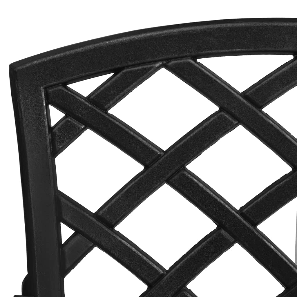 Juego de bistró de 5 piezas de aluminio fundido a presión negro juego de patio muebles de jardín apto para balcones