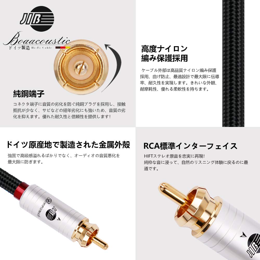 高級HIFIサブウーファー用 RCAオス-オス 同軸デジタルケーブル 5m Amazon | BOAACOUSTIC RCA(オス) to RCA(オス) 同軸ケーブル