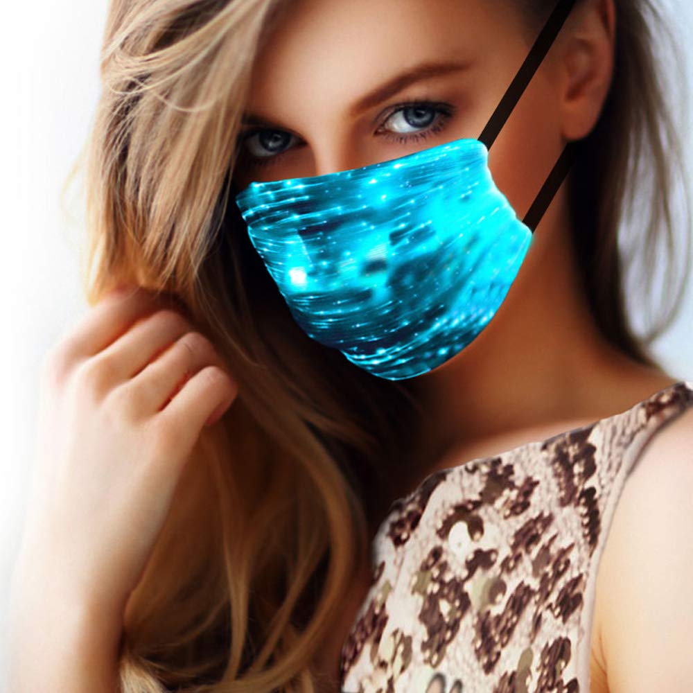 LED Rave Mask 7 Color Light up Face Mask Luminous Mask for Face Mask?Black?