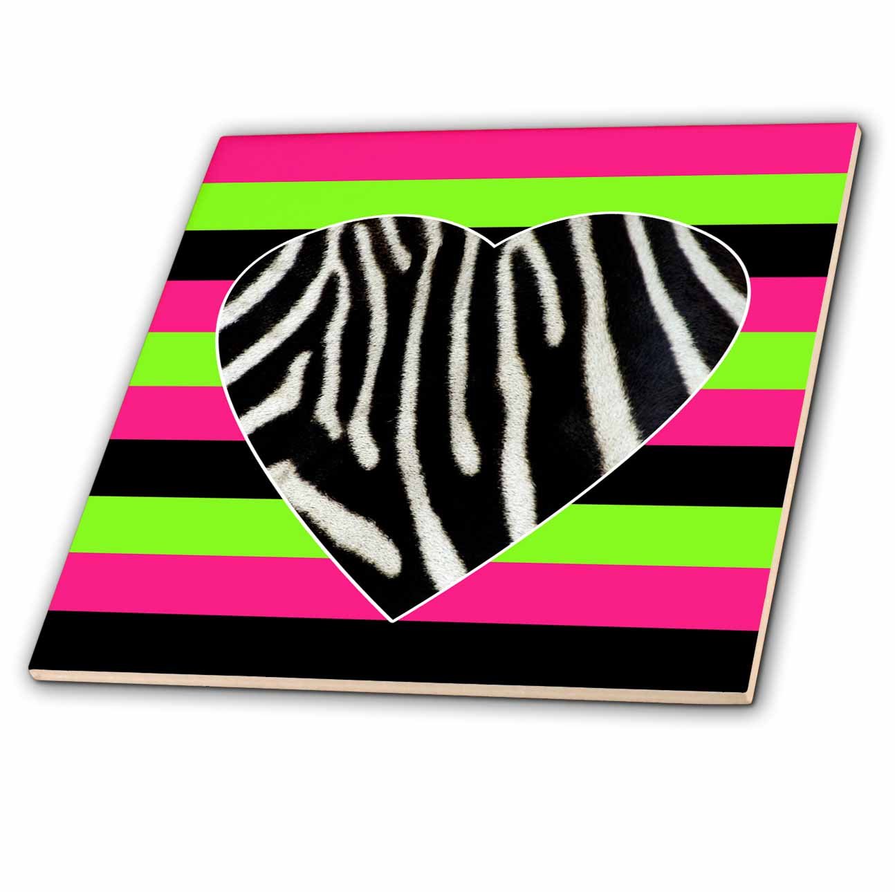 Amazon.com: 3dRose LLC ct_20383_1 Punk Rockabilly Zebra Heart Pink