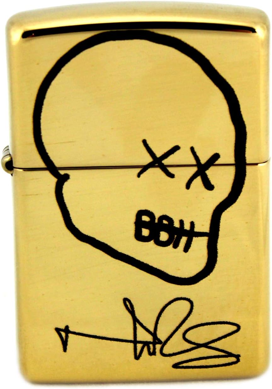 Norman Reedus Exclusive Zippo Lighter with Big Bald Head Logo - Brass with Black Logo