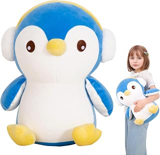 16" Cute Big Penguin Blue Plush Cushions, Large Blue Penguin Plushies Toys, Stuffed Animals Penguins Gift for Girls, Boy, Lovers, Valentine's Day, Birthdays, Halloween, Christmas