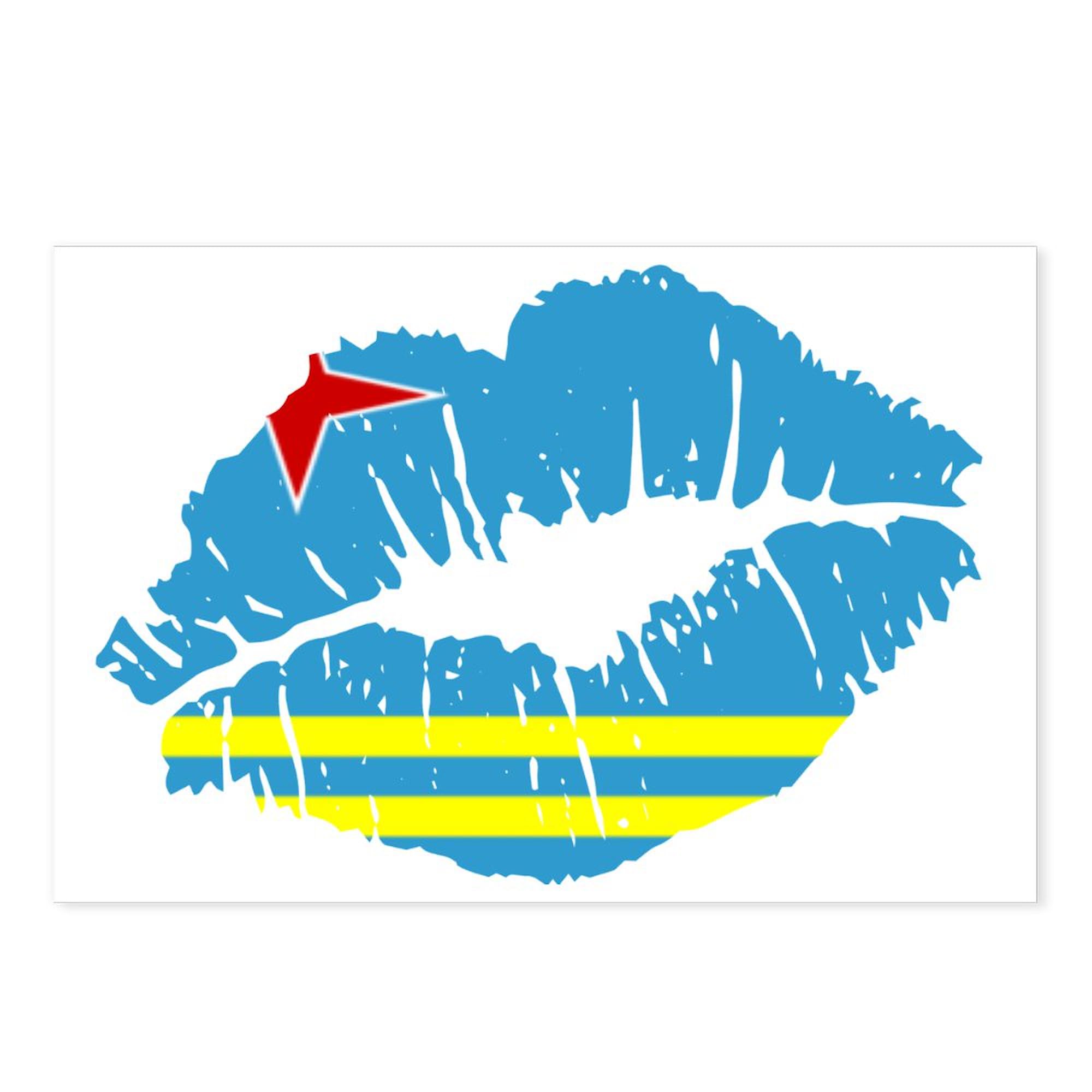 CafePress Aruba Flag Country Native Postcards (Package of 8), 6"x4" Printed Note Card