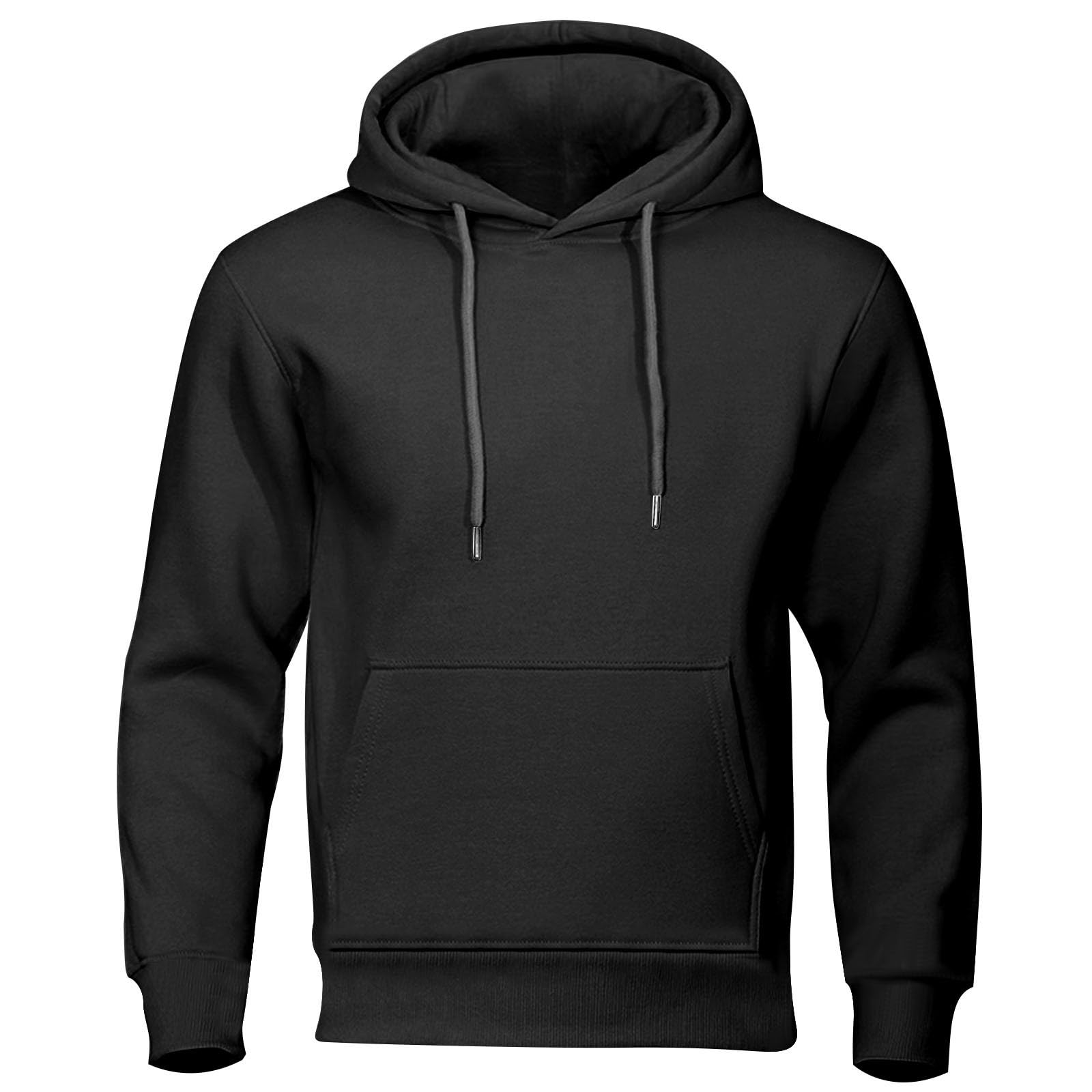 Mens Hoodies Lightweight Fashion Fleece Lined Hooded Sweatshirt Long Sleeve Gym Casual Pullover with Kangaroo Pocket — view 11