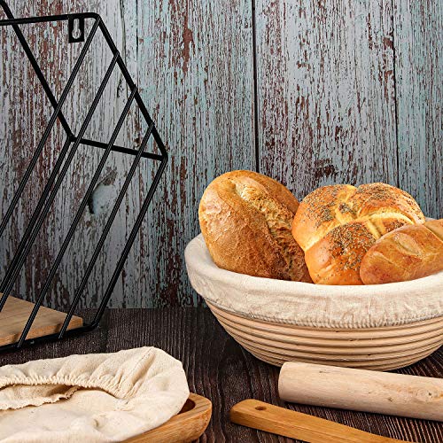 6 Pieces Round And Oval Bread Banneton Proofing Basket Cloth Liner Set 9 Inch And 10 Inch Brotform Proofing Cloth Liner Natural Rattan Baking Dough Baskets Cover For Baking Supplies #TOP4