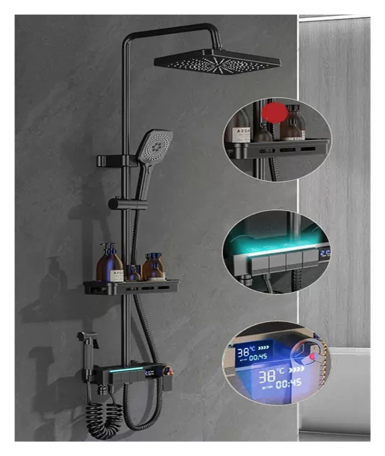 Panneau de douche LCD hydroélectrique à température constante pour baignoire