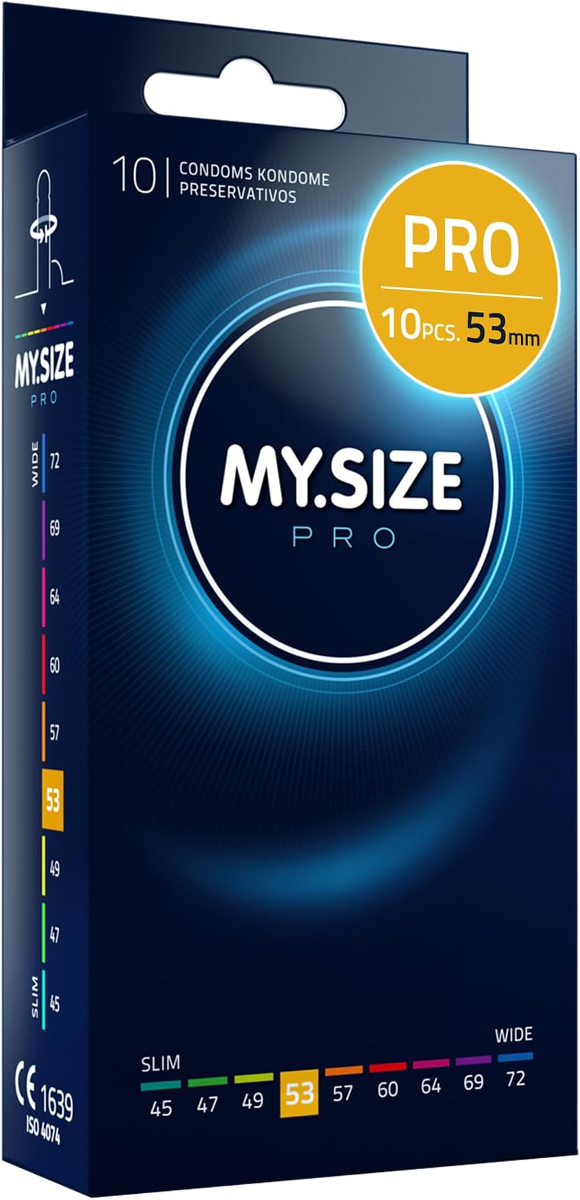 MY.SIZE PRO Condom Size 3, 53 mm, Regular Fit, 10 Condoms - Perfect fit and a Suitable Size for Everybody