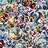 100 Pack Dragon Stickers (Large Size), Dragon Graphic Decal Sticker for Laptop, Phone, Car, Water Bottle, Stickers for Adult and Dragon Lovers
