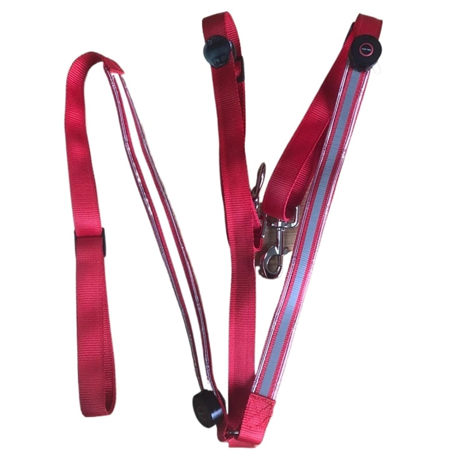 USB Rechargeable LED Breastplate - Nylon Flashing Light Harness for Outdoor Sports Decoration(with USB Red)