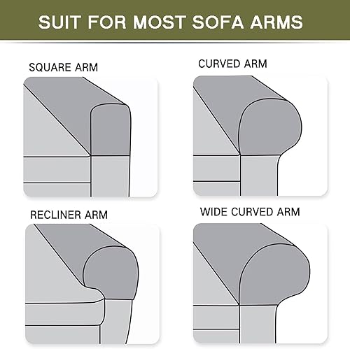 Miniatura 7 de NILUOH Fundas de terciopelo grueso para reposabrazos de sofá, fundas elásticas para reposabrazos para sillas, fundas de sillón, fundas de sillón