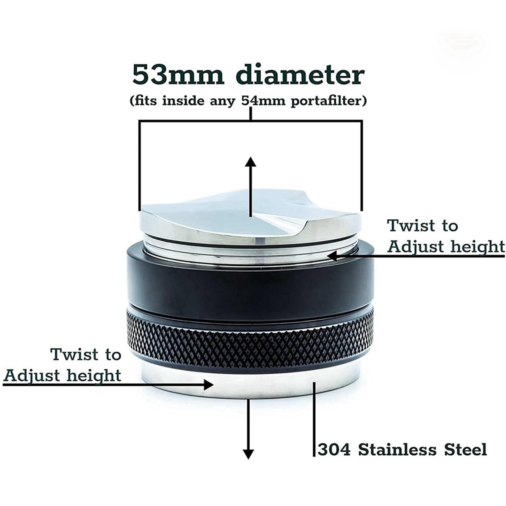 3X Portafiltro Fondo da 54 mm per caffè + Distributore E Pressino per caffè da 53 mm + Tappetino Pressante per Express