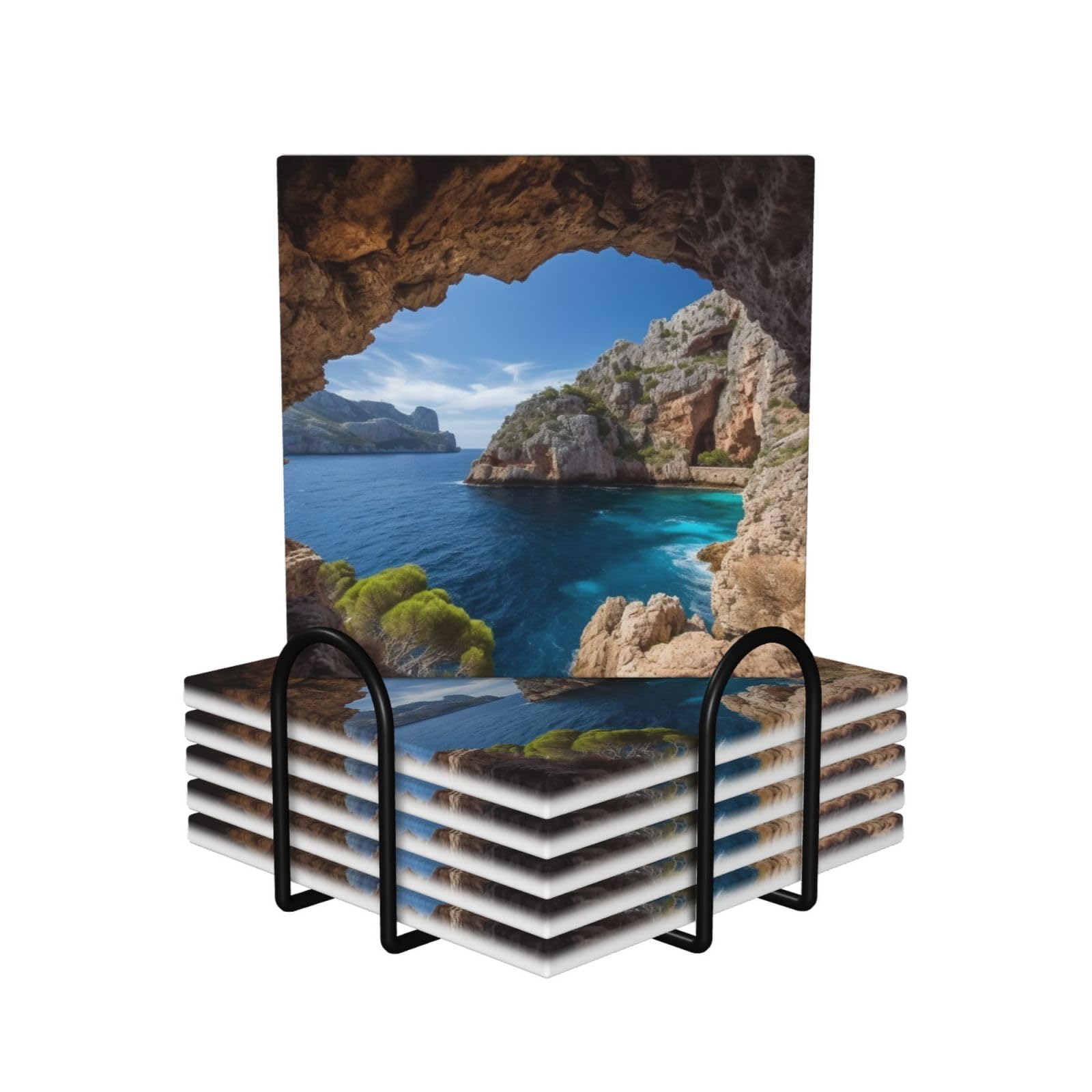 Dessous de verre liège céramique support métal Espagne table salon