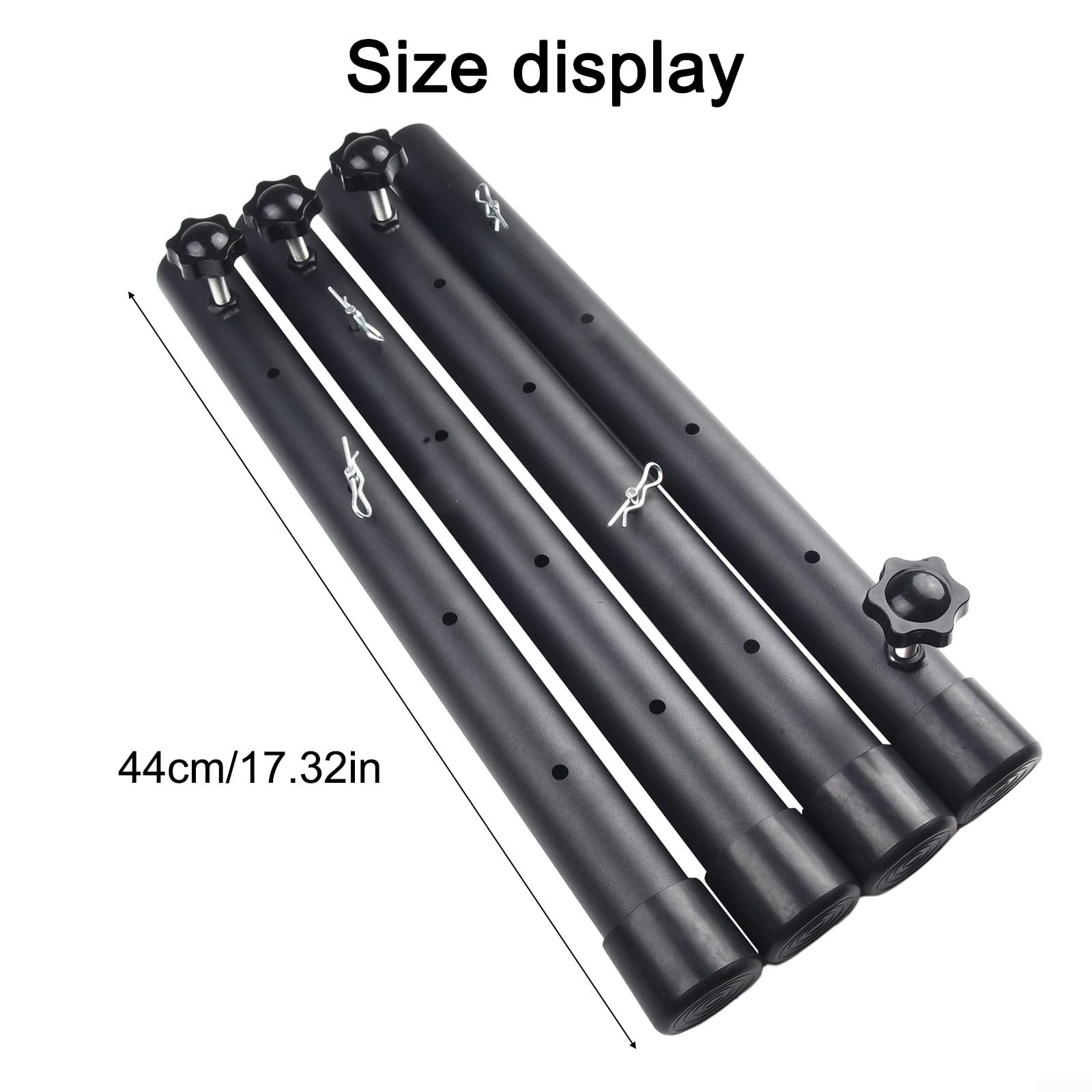 Estensori Gambe Tavolo Regolabili in Acciaio per Gambe Curve o Dritte - 4 Livelli Altezza fino a 33cm - Set da 4 con Antiscivolo per Mobili per casa e Ufficio(44cm)