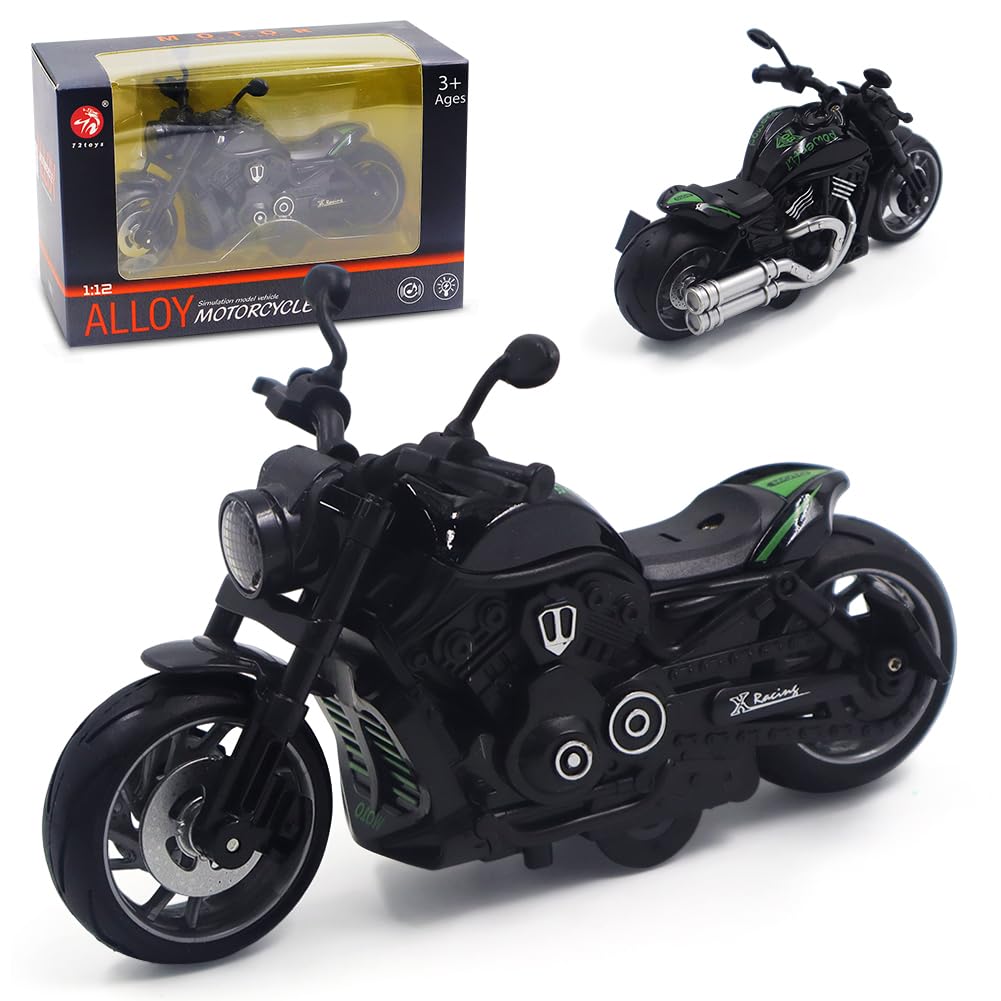 FCXVXCL Kid Motorbike Toys,Pull Back Toy Cars Alloy Motorcycles Toys,Friction Powered Kids Toy Cars Automatic Drive for Boys Kids1