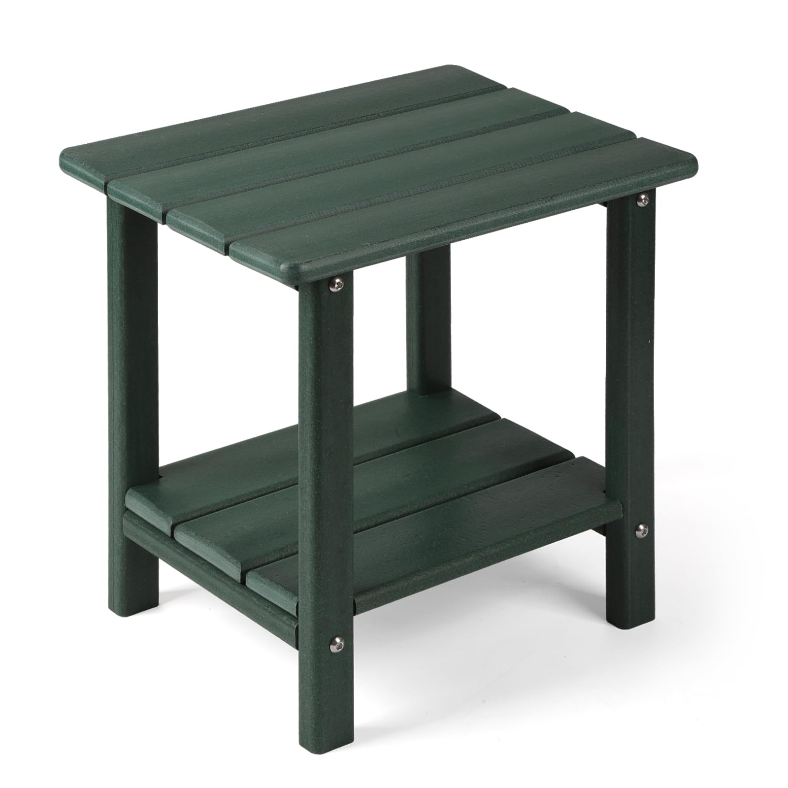 Apolimi Adirondack Outdoor Side Table, 2-Tier Sturdy Patio End Table Weather Resistant, 16.5" Solid Side Table for Patio, Pool, Porch