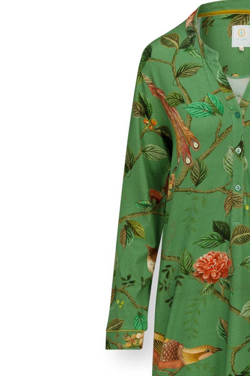 Pip Studio Langarm Nachthemd Diogo Good Nightingale | grün - M