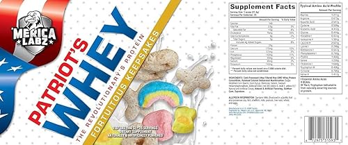 Miniatura 4 de 'Merica Labz Patriot's Whey, proteína de The Revolutionary's Protein, 25G Protein, 25 porciones (Fortuitous Keepsakes)