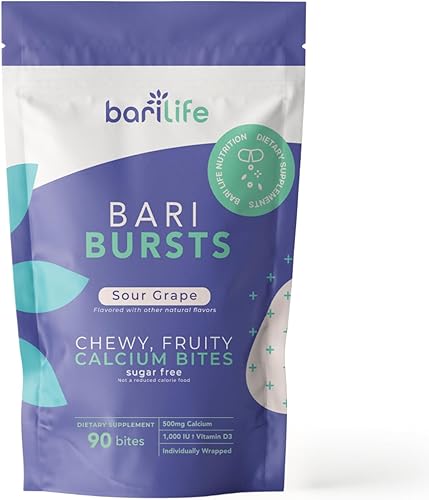 Miniatura 3 de Bari Life Just One, Multivitamínico bariátrico una vez al día con hierro (90 tabletas) y citrato de calcio BariBurst masticables suaves para bypass