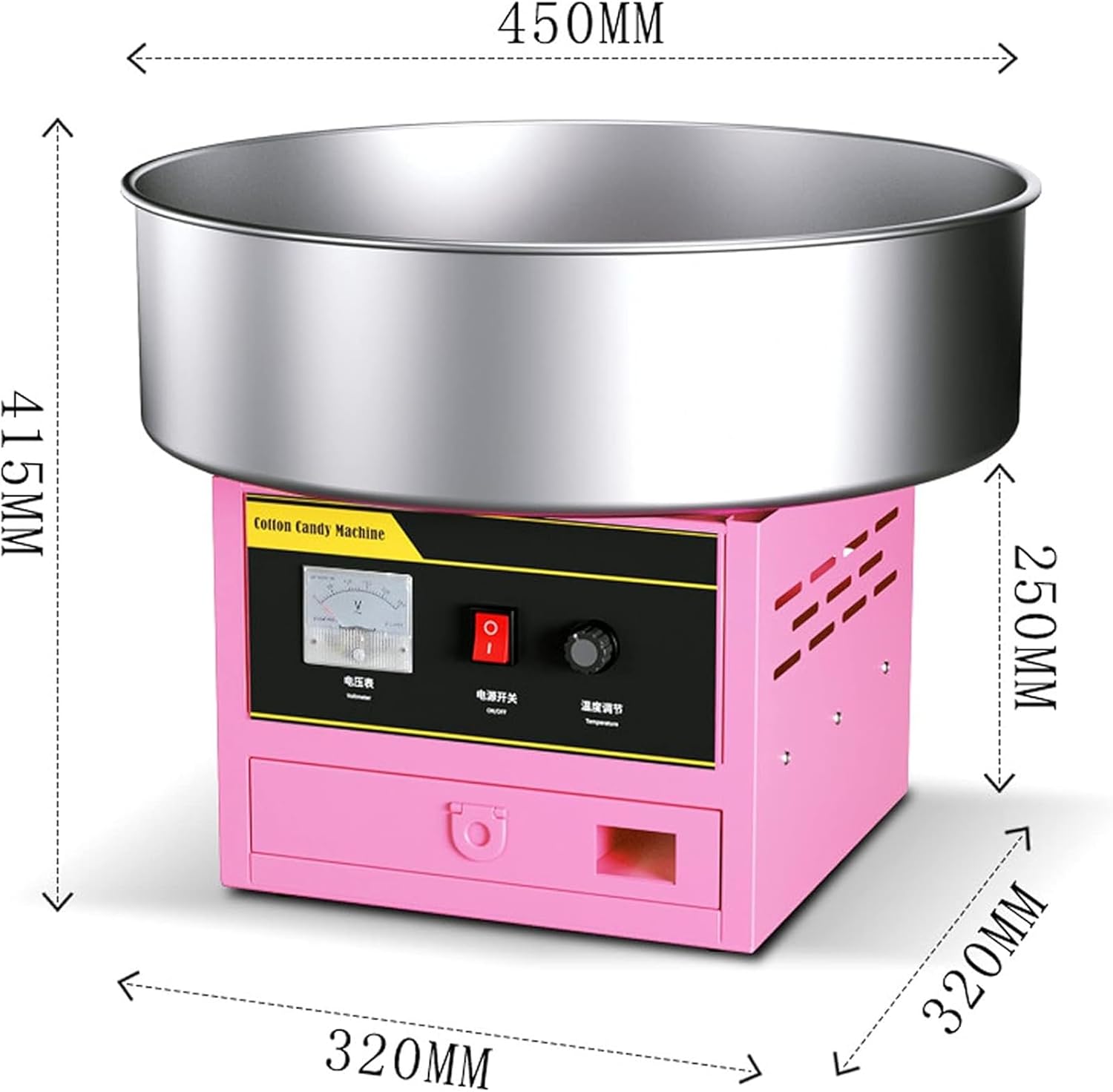 Electric DIY Cotton Candy Machine 1200W Commercial Cotton Candy Machine, Temperature Adjustment Cotton Candy Maker(red)
