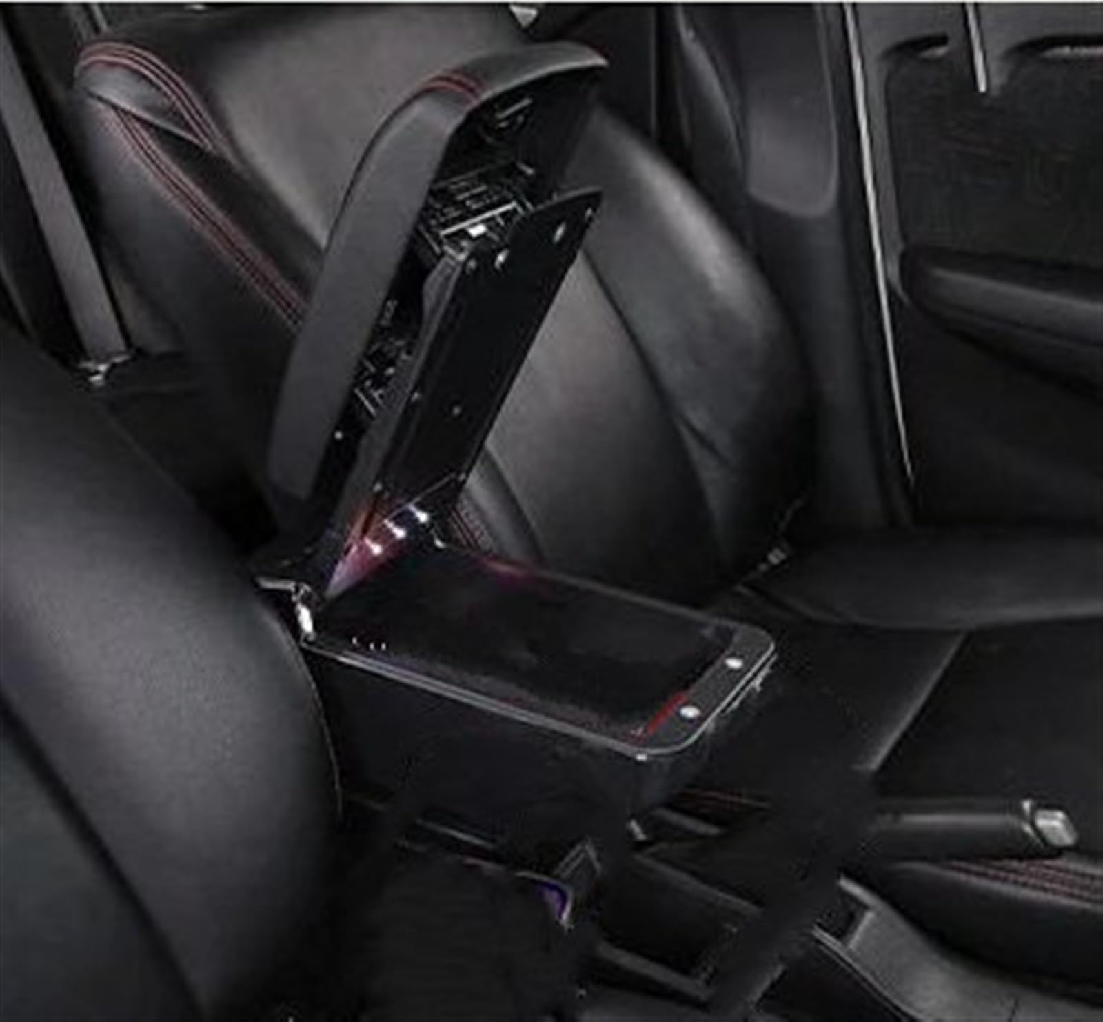 NOHEEU Armrest Box With Multifunctional Support PU Upholstered Car Interior Modification Accessories For Swift 2005-2022(C Styke Black Red)