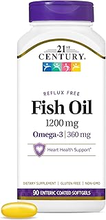 21st Century Fish Oil 1200 mg Enteric Coated Softgels, 90 Count