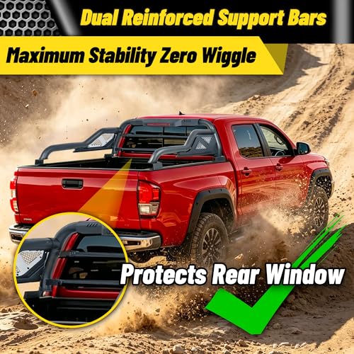 Image of MONOKING Truck Roll Bar Mid Size with Brake Light, Sport Chase Bar for Dakota, Canyon, Ranger, Colordo, Frontier, Gladiator Tacoma 2007-2026-Off-Road Overlanding Work Hauling | Truck Enthusiasts