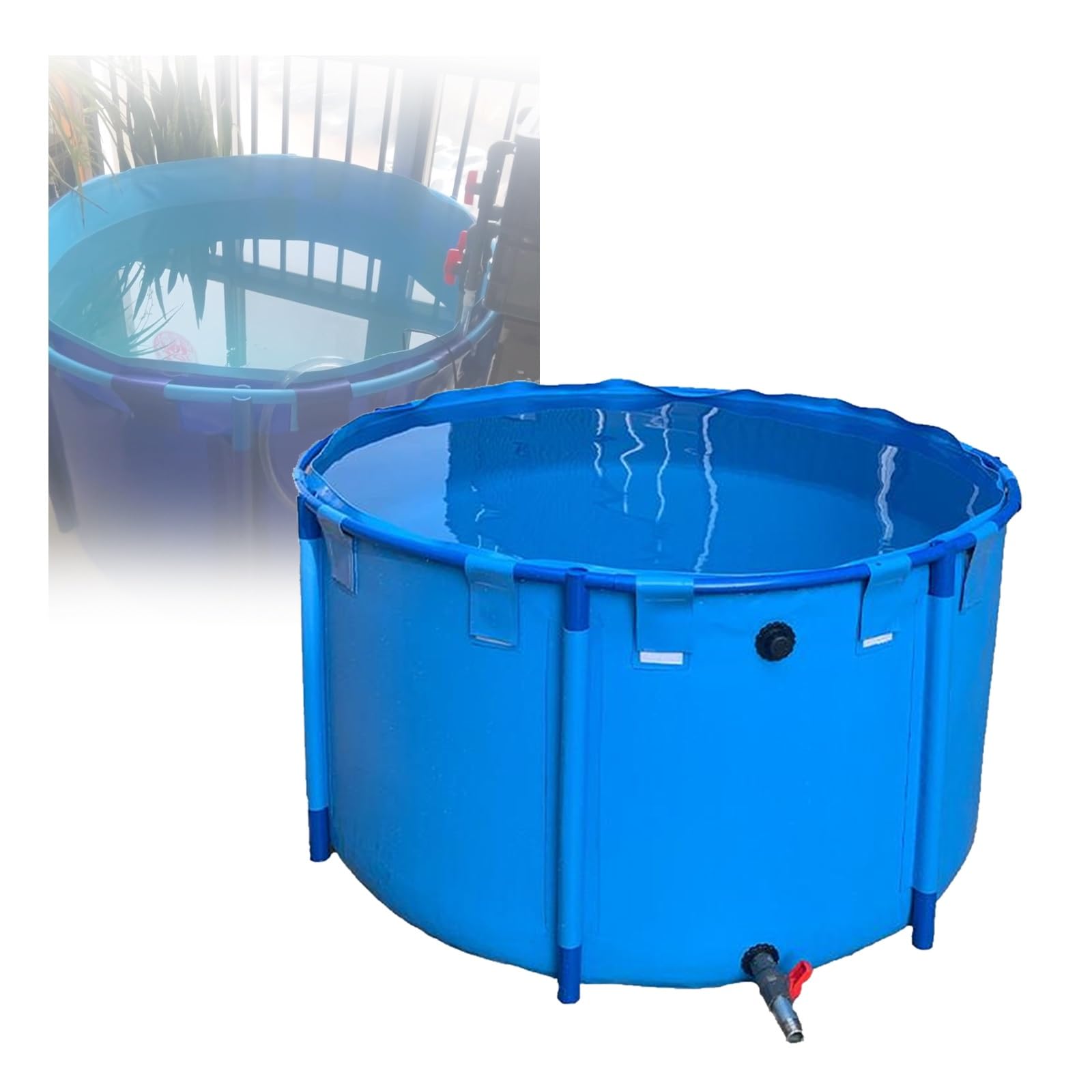 Piscina fuori terra pieghevole con telaio in acciaio, costruzione in PVC resistente per un facile montaggio e uso esterno