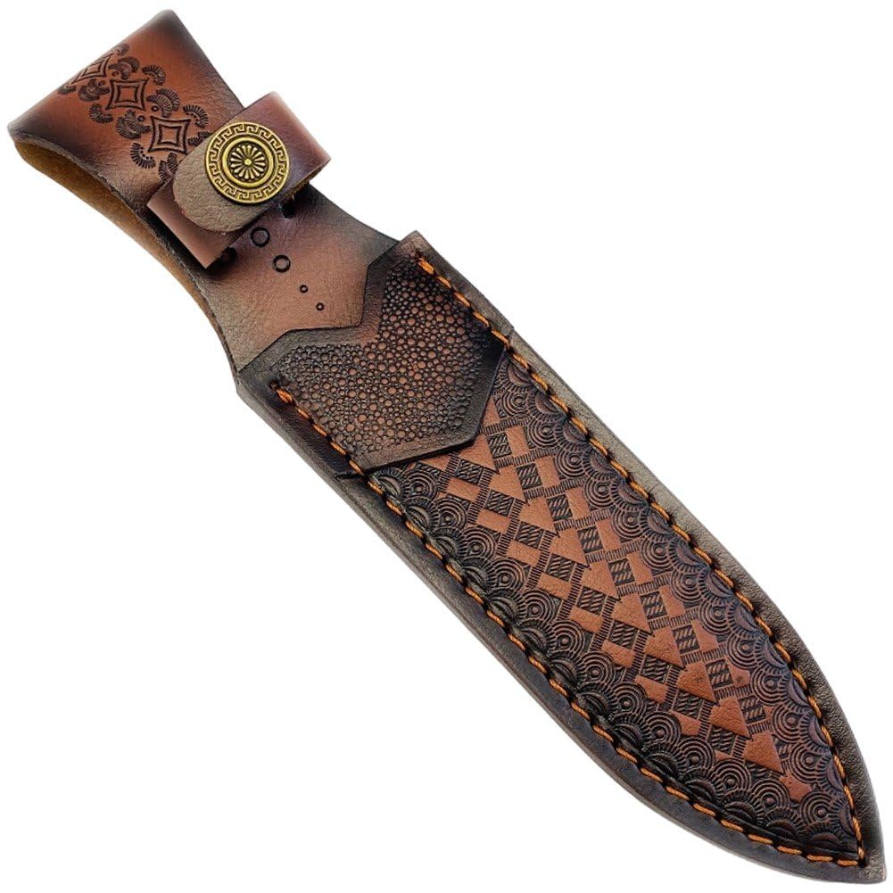 HiyyFloy Handmade Cowhide Leather Knife Sheath - Horizontal Compact Carry Knife Belt Loop with Buckle - Heavy Duty Knives Cover or Sleeves