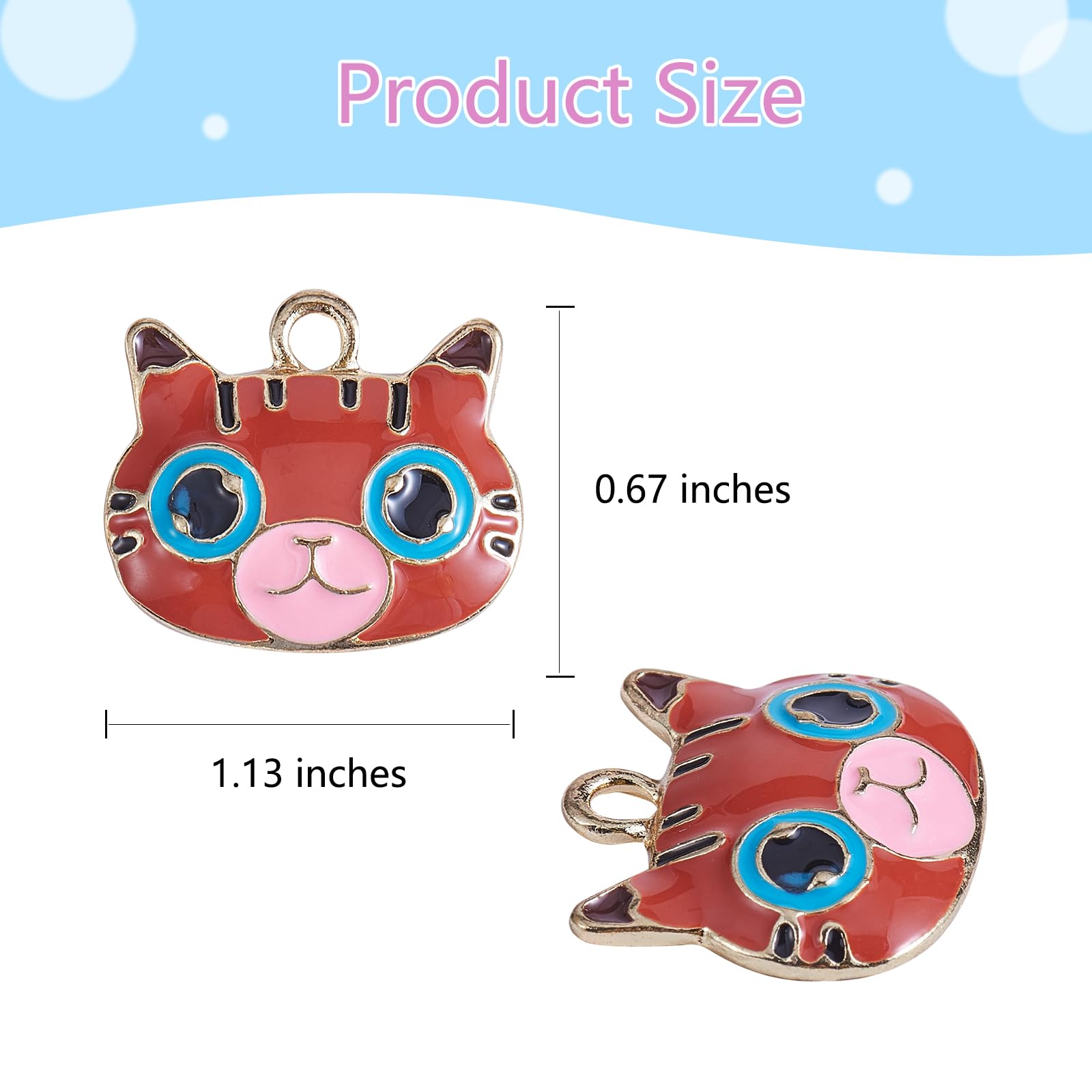 18 Pieza de Colgante de Gato Esmaltado, Colgante de Esmalte de Aleación de Animal Lindo, Color Mezclado para Joyería, Collar, Pendientes, Pulseras, Manualidades