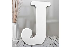 AOCEAN 8 Inch Wooden Letter "J" - Unfinished White Letters for Wall Decor