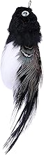 JAKAGO Cat Toys Realistic Bird Kitten Chase Dangle Toy Soft Feather Handmade Imitate Sparrow Simulate Parrot Stimulate Pet Instincts (Black)