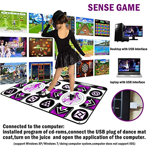 Wuyule Dancing Mat - Electronic Dance Mat For Kids And Adults Dancing Game Dance Pad Wireless Non-Slip Dancer Step Pads, High Elasticity And Sensitivity, Multi-Function Games & Levels (Double) #TOP2
