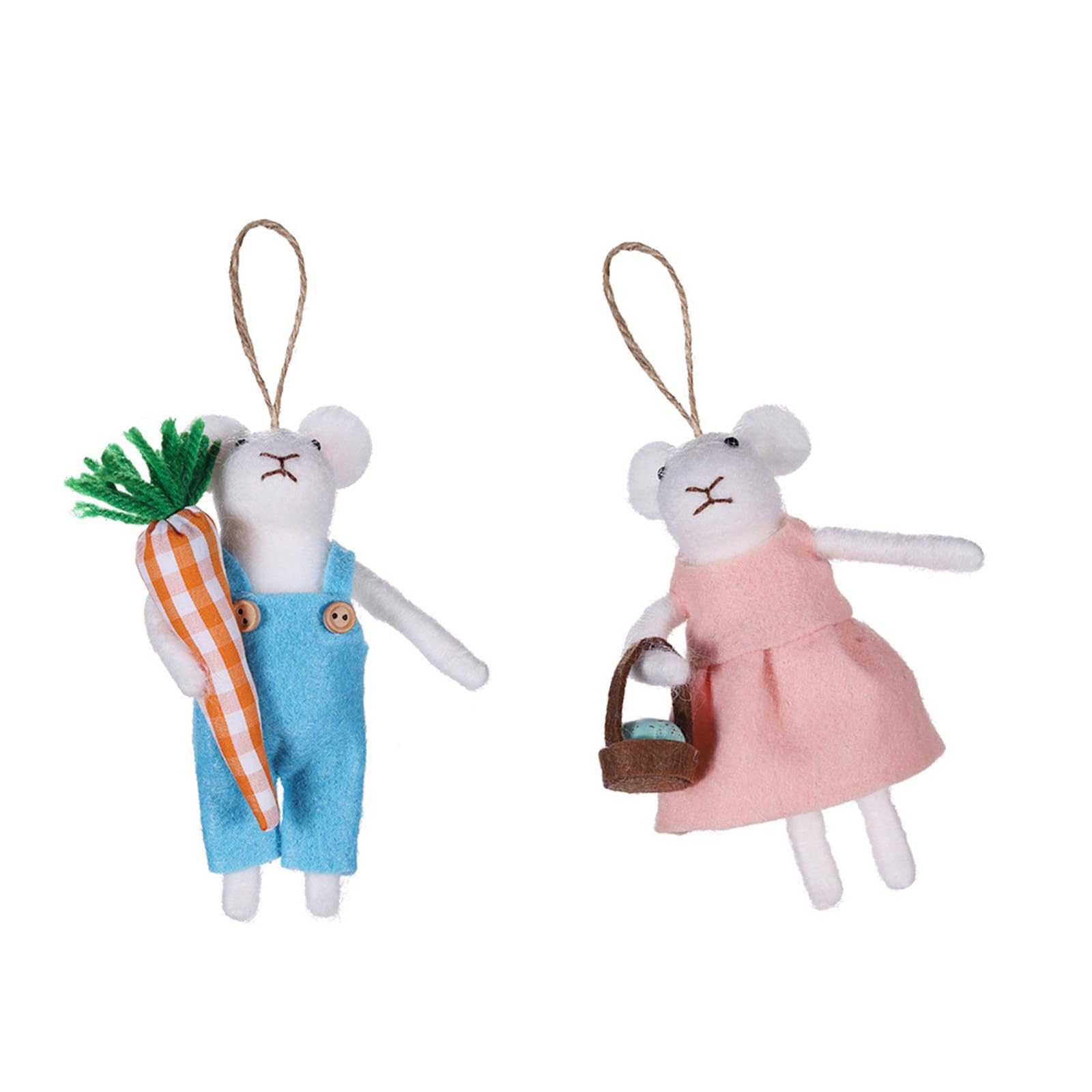 yanwuwa Of 2 Felt Ornaments Hanging Animal Pendant Christmas Tree Decorations Tiered Tray Accessories Animal Christmas Ornaments