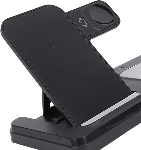 Miniatura 9 de ciciglow Estación de carga inalámbrica 3 en 1, soporte de cargador rápido de 15 W para auriculares de reloj de teléfono con lámpara de lectura de