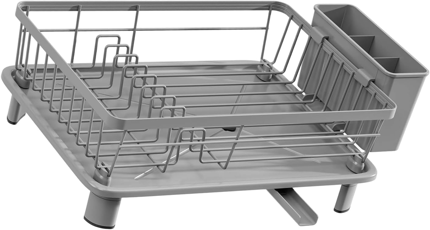Efficient Utensil Holder Containing Grooves for Dishes and Built in Water Channel to Keep Countertops Dry Kitchen Tool Planner Rack