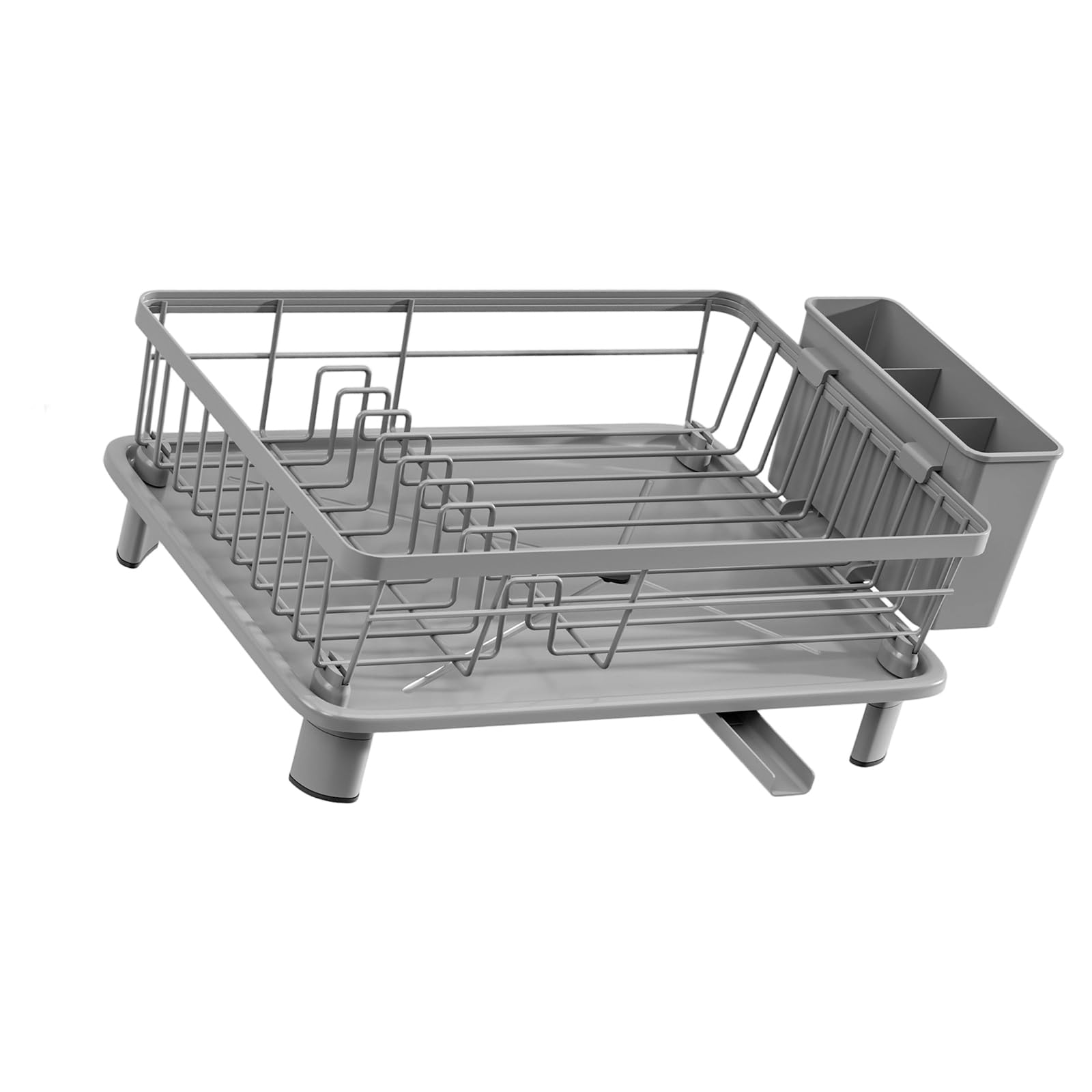 Tsophreniq Grey Space Saving Utensil Holder Featuring Adjustable Water Pan And Iron Construction Kitchen Tool Planner Rack