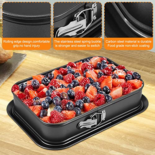Abizarch Springform baking Pan Rectangle, 14 x 9.5 Inch Large Spring Form Cake Pan with Removable Bottom, Non-stick Cheesecake Cake Pan Bakeware for Home Kitchen DIY (Rectangular) by Abizarch - Image 4
